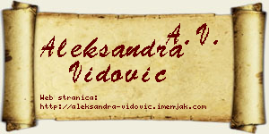 Aleksandra Vidović vizit kartica